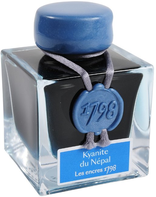 Чернила в банке Herbin Prestige 1798, 50 мл,  Kyanite du Népal Голубой с серебряными блестками
