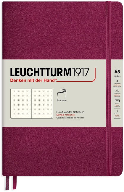 Записная книжка Leuchtturm А5 (в точку), 123 стр., мягкая обложка, винная