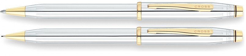 Набор Сross Century II Medalist: шариковая ручка и механический карандаш, Chrome/Gold Plated