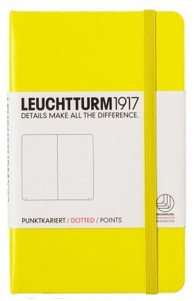 Записная книжка Leuchtturm A6 (в точку), 187 стр., твердая обложка, лимонная