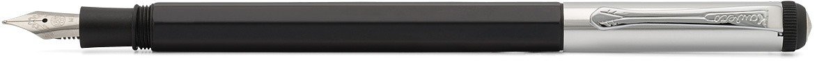 Ручка перьевая ELEGANCE B 1.1мм черный корпус с серебристыми вставками