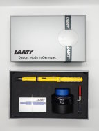 Комплект: Ручка перьевая Lamy Safari желтый, синий картридж, чернила, конвертер 