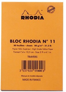 Блокнот Rhodia Basics №11, A7, линейка, 80 г, оранжевый Блокнот Rhodia Basics №11, A7, линейка, 80 г, оранжевый