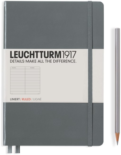 Записная книжка Leuchtturm A5 (в линейку), 251 стр., твердая обложка, антрацит