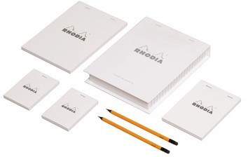 Набор Rhodia (блокноты + карандаши), белый Набор Rhodia (блокноты + карандаши), белый