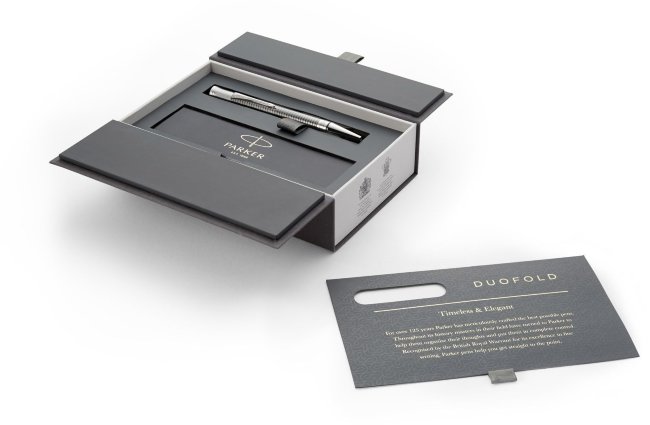 Ручка шариковая Parker Duofold K308 Prestige, Ruthenium Chiselled CT Ручка шариковая Parker Duofold K308 Prestige, Ruthenium Chiselled CT