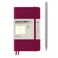 Записная книжка Leuchtturm Pocket A6 (нелинованная), 123 стр., мягкая обложка, винная