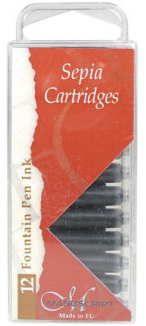 Набор картриджей Manuscript Fountain Pen 38мл, сепия (12 штук)