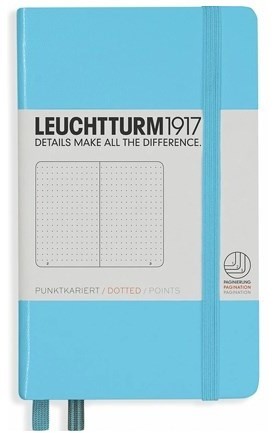Записная книжка Leuchtturm A6 (в точку), 187 стр., твердая обложка, холодно-синяя
