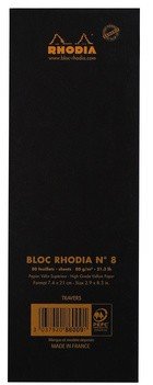Блокнот Rhodia Basics №8, 7,4х21, линейка, 80 г, черный Блокнот Rhodia Basics №8, 7,4х21, линейка, 80 г, черный