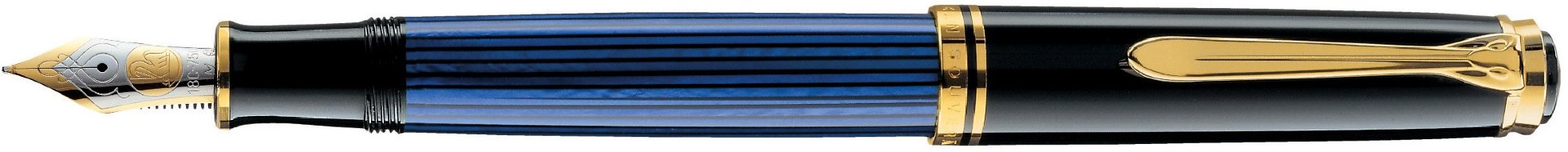 Перьевая ручка Pelikan Souveran M 400, Black and Blue GT, перо EF