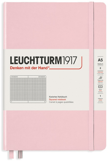 Записная книжка Leuchtturm A5 (в клетку), 251 стр., твердая обложка, розовая Записная книжка Leuchtturm A5 (в клетку), 251 стр., твердая обложка, розовая