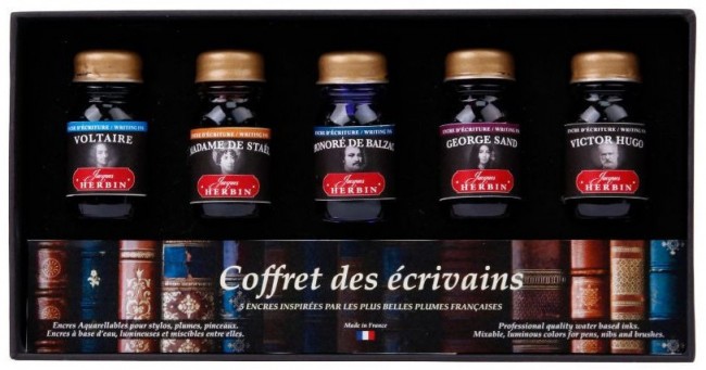 Набор чернил Herbin "Писатели Франции", 5х10 мл Набор чернил Herbin "Писатели Франции", 5х10 мл