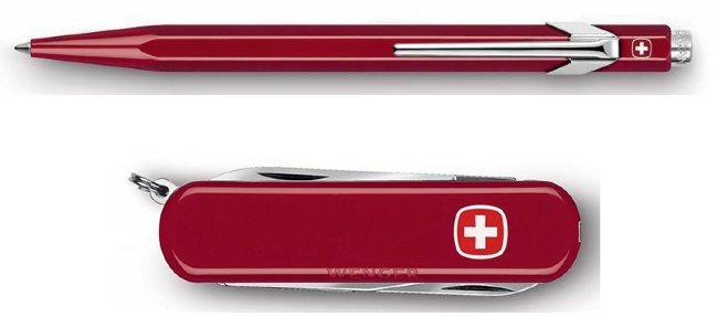 Набор Carandache Standart ручка шариковая 849, карманный нож (8 функций), красный Набор Carandache Standart ручка шариковая 849, карманный нож (8 функций), красный