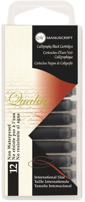 Набор картриджей Manuscript Fountain Pen 38мл, черный (12 штук) Набор картриджей Manuscript Fountain Pen 38мл, черный (12 штук)