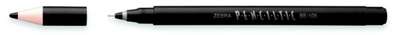 Ручки-роллеры Zebra PENCILTIC BE-108 BK 0.5мм, черные чернила (12 штук)