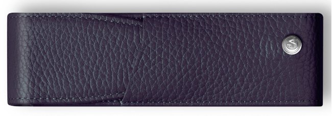 Футляр кожаный для 2-х ручек Caran d'Ache Leman, темно-синий