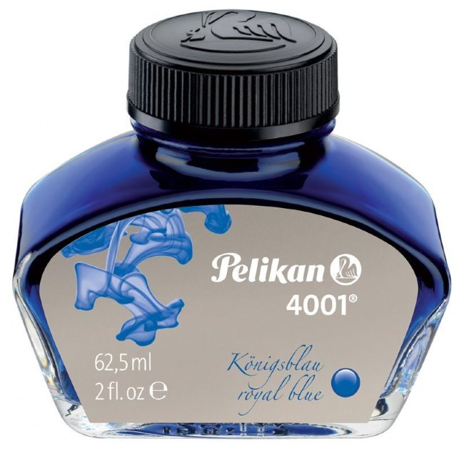 Флакон с чернилами для ручек перьевых Pelikan INK 4001 76 Royal Blue, синие чернила 62,5 мл Флакон с чернилами для ручек перьевых Pelikan INK 4001 76 Royal Blue, синие чернила 62,5 мл