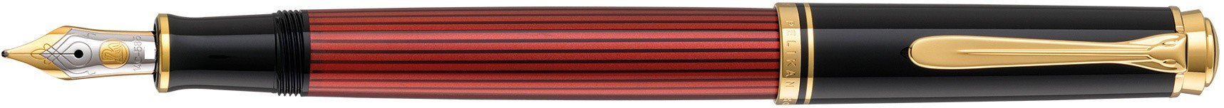 Перьевая ручка Pelikan Souveran M 600, Black and Red GT, перо EF