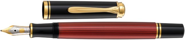Перьевая ручка Pelikan Souveran M 600, Black and Red GT, перо EF Перьевая ручка Pelikan Souveran M 600, Black and Red GT, перо EF