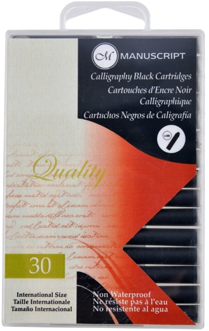 Набор картриджей Manuscript Fountain Pen 38мл, черный (30 штук) Набор картриджей Manuscript Fountain Pen 38мл, черный (30 штук)