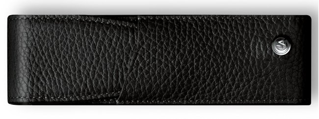 Футляр кожаный для 2-х ручек Caran d'Ache Leman, черный Футляр кожаный для 2-х ручек Caran d'Ache Leman, черный