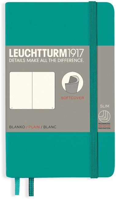Записная книжка Leuchtturm Pocket A6 (нелинованная), 123 стр., мягкая обложка, изумрудная Записная книжка Leuchtturm Pocket A6 (нелинованная), 123 стр., мягкая обложка, изумрудная
