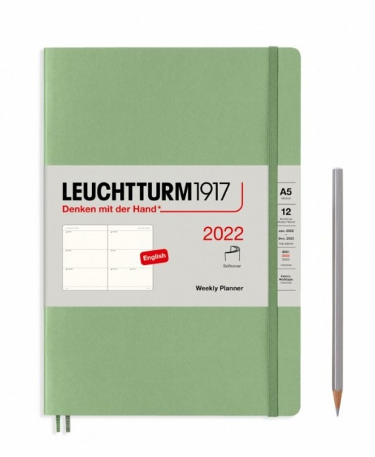 Блокнот-еженедельник Leuchtturm на 18 месяцев А5 (2022 год), твердая обложка, пастельный зеленый Блокнот-еженедельник Leuchtturm на 18 месяцев А5 (2022 год), твердая обложка, пастельный зеленый