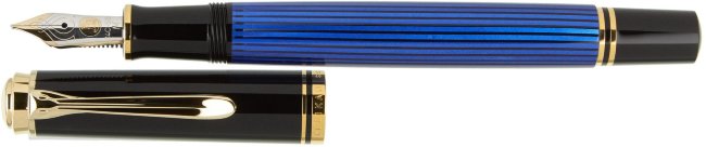 Перьевая ручка Pelikan Souveran M 600, Black and Blue GT, перо EF