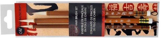 Набор кистей Manuscript Chinese Calligraphy коза, 3 штуки Набор кистей Manuscript Chinese Calligraphy коза, 3 штуки