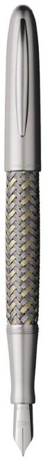 Ручка перьевая Porsche Design P`3110 Stainless Steel Gold Platinum Ручка перьевая Porsche Design P`3110 Stainless Steel Gold Platinum