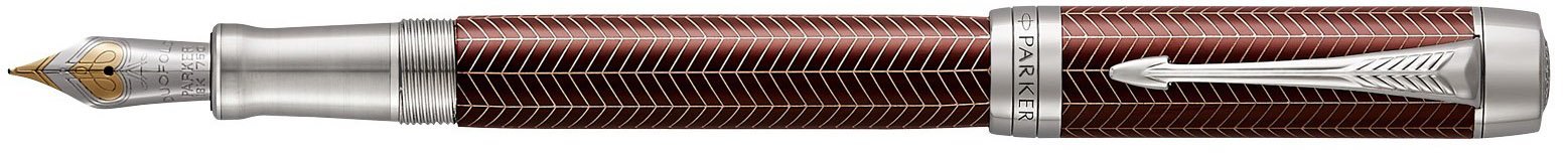 Перьевая ручка Parker Duofold Prestige Centennial F307, Burgundy Chevron CT