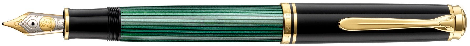Перьевая ручка Pelikan Souveran M 800, Black and Green GT, перо EF