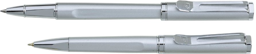Набор: ручка шариковая и роллер Pierre Cardin Pen and Pen, серебристый PC0827BP/RP