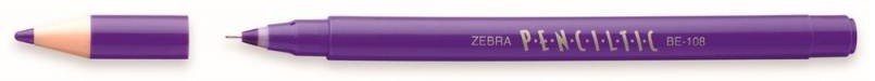 Ручки-роллеры Zebra PENCILTIC BE-108 PU 0.5мм, фиолетовые чернила (12 штук)