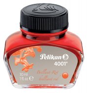 Флакон с чернилами для ручек перьевых Pelikan INK 4001 78 Brilliant Red, красные чернила 30 мл