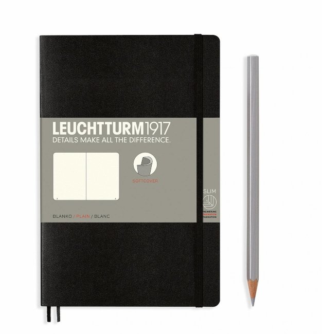 Записная книжка Leuchtturm Pocket A6 (нелинованная), 123 стр., мягкая обложка, черная Записная книжка Leuchtturm Pocket A6 (нелинованная), 123 стр., мягкая обложка, черная
