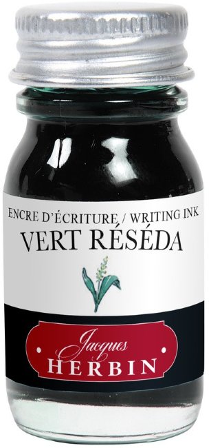 Чернила в банке Herbin, 10 мл, Vert réséda Зелено-голубой Чернила в банке Herbin, 10 мл, Vert réséda Зелено-голубой