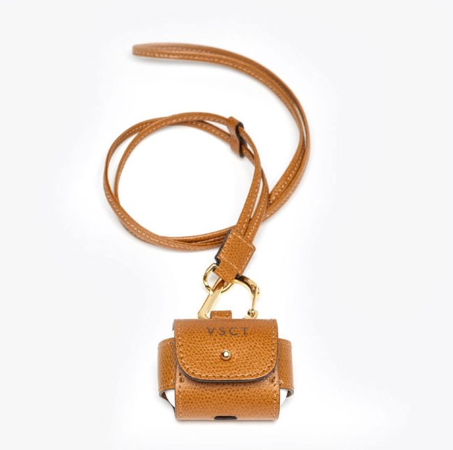 Кожаный чехол для AirPods Pro Visconti VSCT Business Travel Collection цвет коньячный Кожаный чехол для AirPods Pro Visconti VSCT Business Travel Collection цвет коньячный