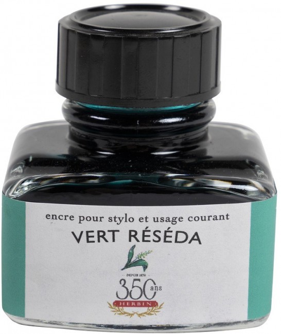 Чернила в банке Herbin, 30 мл, Vert réséda Зелено-голубой