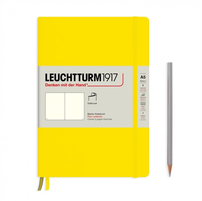 Записная книжка Leuchtturm А5 (нелинованная), 123 стр., мягкая обложка, лимонная Записная книжка Leuchtturm А5 (нелинованная), 123 стр., мягкая обложка, лимонная