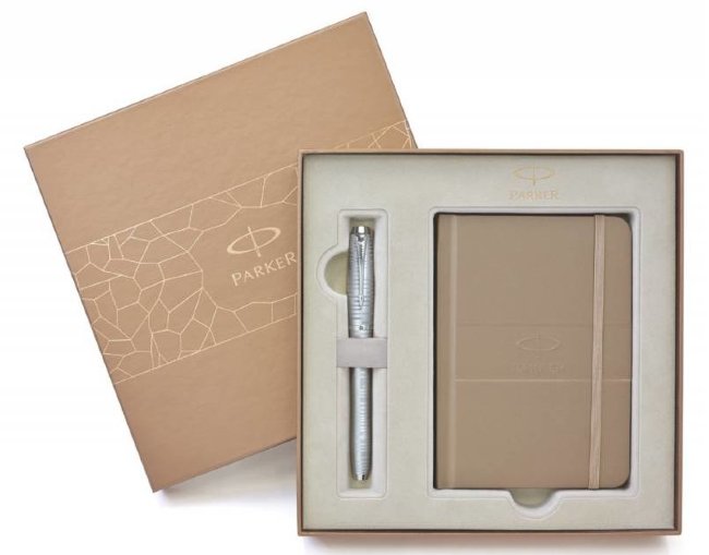 Подарочный набор Parker Urban Premium Vacumatic F206 Silver-Blue Pearl (ручка перьевая, блокнот) Подарочный набор Parker Urban Premium Vacumatic F206 Silver-Blue Pearl (ручка перьевая, блокнот)