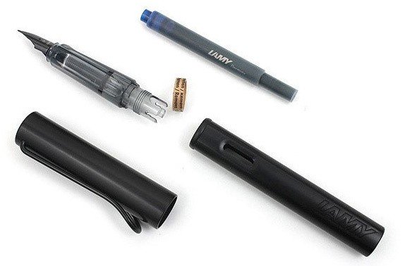 Комплект: Ручка перьевая Lamy Al-star Черный, Записная книжка, твердый переплет, А5, черный