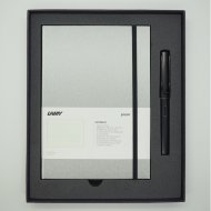 Комплект: Ручка перьевая Lamy Al-star Черный, Записная книжка, твердый переплет, А5, черный