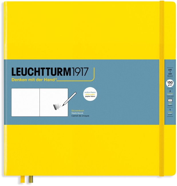 Скетчбук Leuchtturm Square 225х224мм, 150г/м2, 112 стр., твердая обложка, лимонный