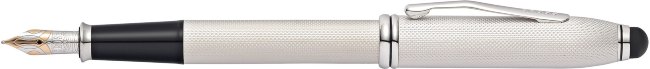 Перьевая ручка со стилусом Cross Townsend Engraved, Platinum Plate Stylus