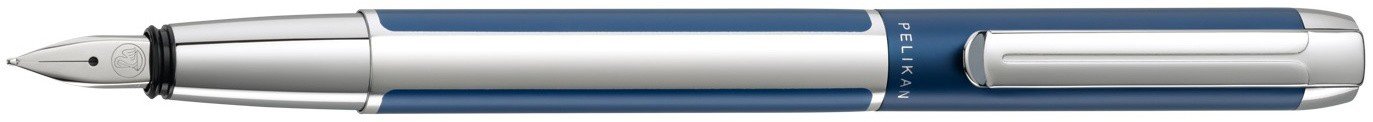 Перьевая ручка Pelikan Elegance Pura P40, синий/серебристый, перо EF, подарочная коробка