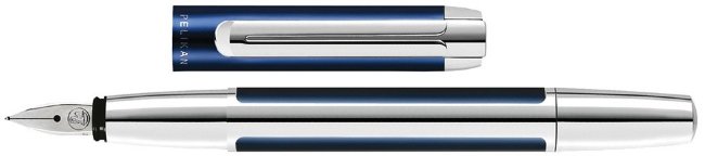 Перьевая ручка Pelikan Elegance Pura P40, синий/серебристый, перо EF, подарочная коробка Перьевая ручка Pelikan Elegance Pura P40, синий/серебристый, перо EF, подарочная коробка