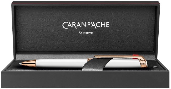 Шариковая ручка Caran d`Ache Leman Pink Gold White Rosegold, подарочная коробка Шариковая ручка Caran d`Ache Leman Pink Gold White Rosegold, подарочная коробка