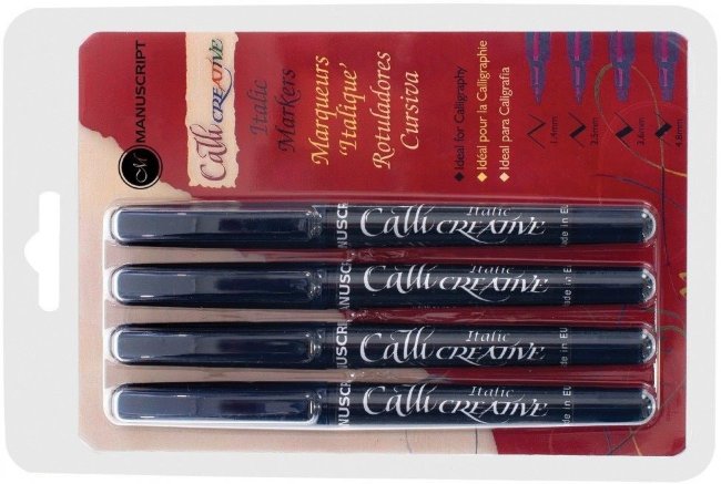 Набор маркеров Manuscript Italic 1.4мм, 2.5мм, 3.6мм, 4.8мм, черный Набор маркеров Manuscript Italic 1.4мм, 2.5мм, 3.6мм, 4.8мм, черный